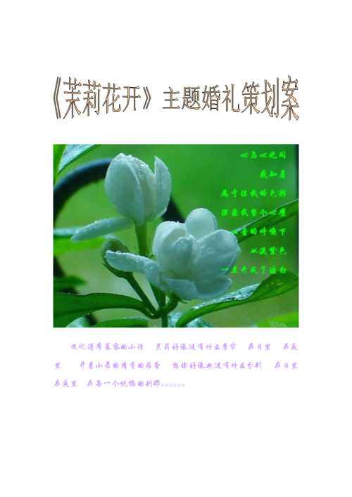 茉莉花在婚礼上的现代意义