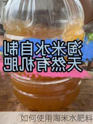 如何使用淘米水肥料