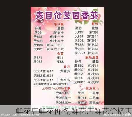 鲜花店鲜花价格,鲜花店鲜花价格表