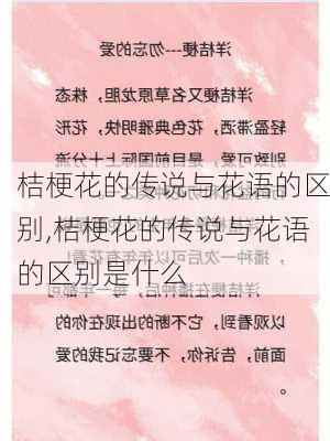 桔梗花的传说与花语的区别,桔梗花的传说与花语的区别是什么