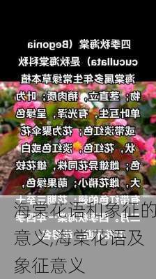 海棠花语和象征的意义,海棠花语及象征意义