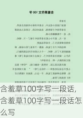 含羞草100字写一段话,含羞草100字写一段话怎么写