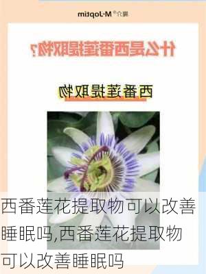 西番莲花提取物可以改善睡眠吗,西番莲花提取物可以改善睡眠吗