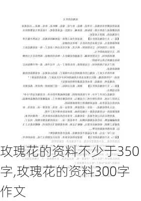 玫瑰花的资料不少于350字,玫瑰花的资料300字作文